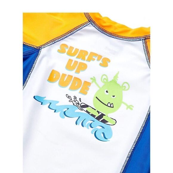 Freestyle Revolution 12M Boys' Monster Surfer Rash Guard Top and Shorts Set - Picture 8 of 9